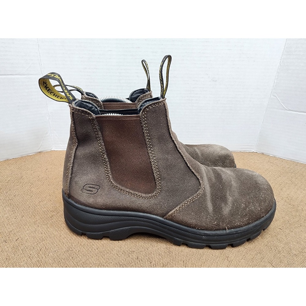 Skechers Womens 9 108082-BRS Steel Toe Work Boots NIB Workshire Jannit Suede